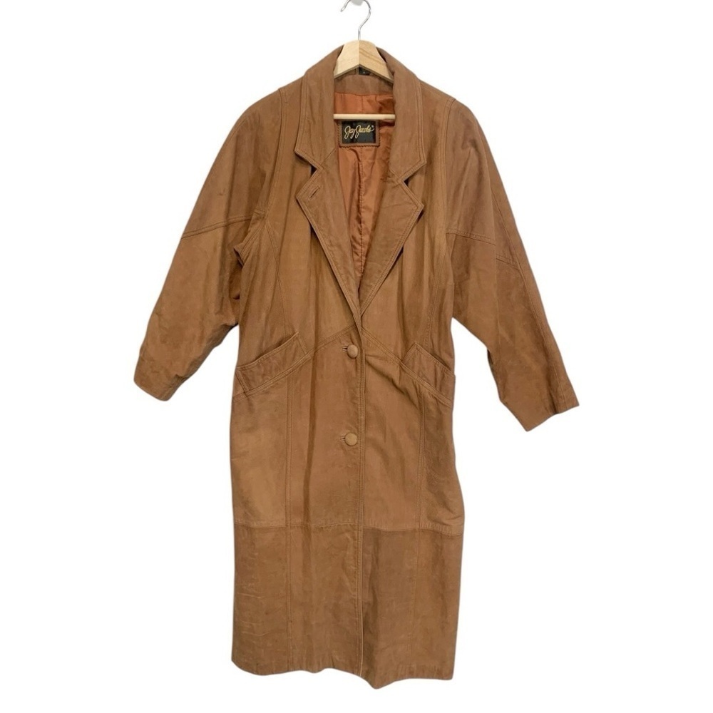 Vintage Jay jacobs Suede Leather Long Coat Size Large
